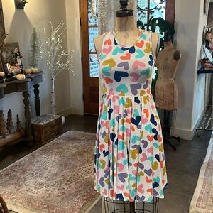 Dot Dot Smile Girls Dress Size 11 Hearts Print  Sleeveless